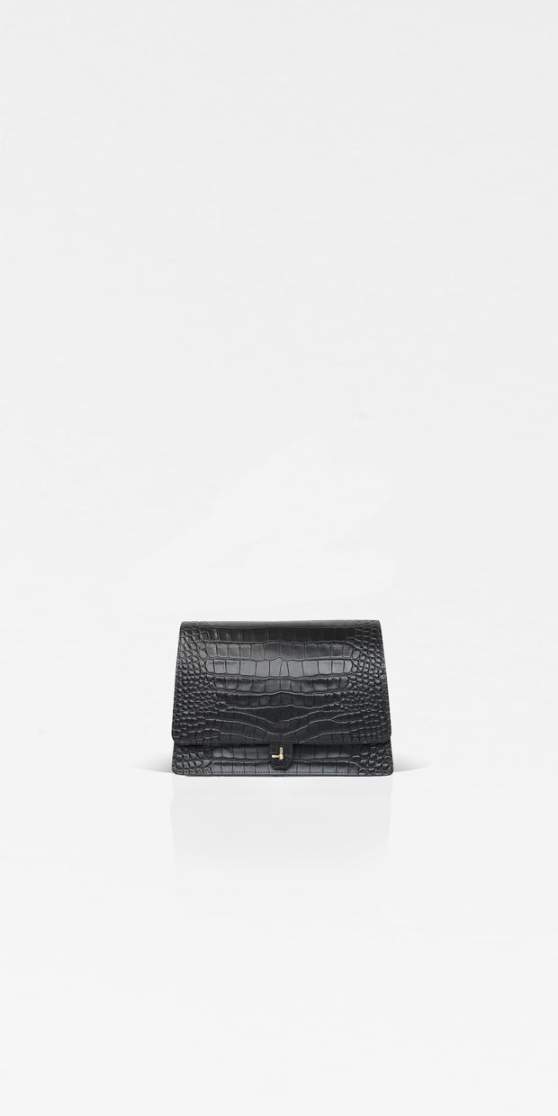 Flap Bag Mini Black Croc