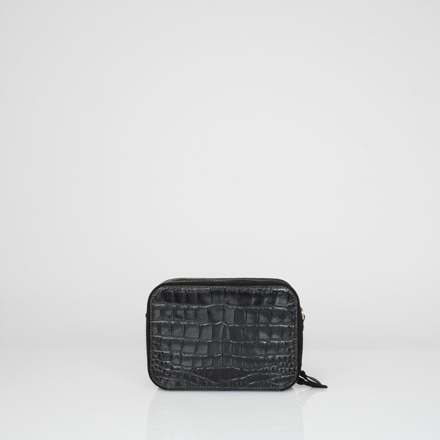Mandel Bag Black Croc Mat
