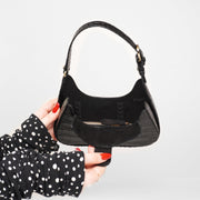 Hobo Bag Mini Black Croc Mat